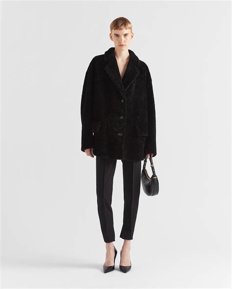 caban prada|Shearling caban jacket .